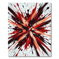 Bold Crimson Abstract Ink Splash Rug