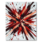 Bold Crimson Abstract Ink Splash Rug