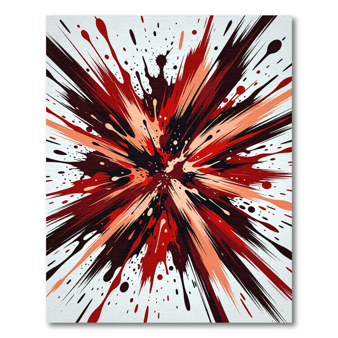 Bold Crimson Abstract Ink Splash Rug