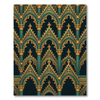 Emerald and Gold Gothic Ornate Arch Rug