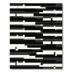 Minimalist Monochrome Abstract Geometric Stripe Rug