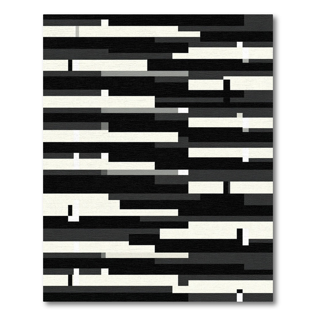 Minimalist Monochrome Abstract Geometric Stripe Rug