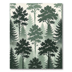 Misty Sage Forest Woodland Landscape Rug