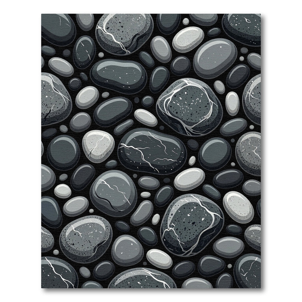 Monochromatic Pebble Texture Arrangement Rug