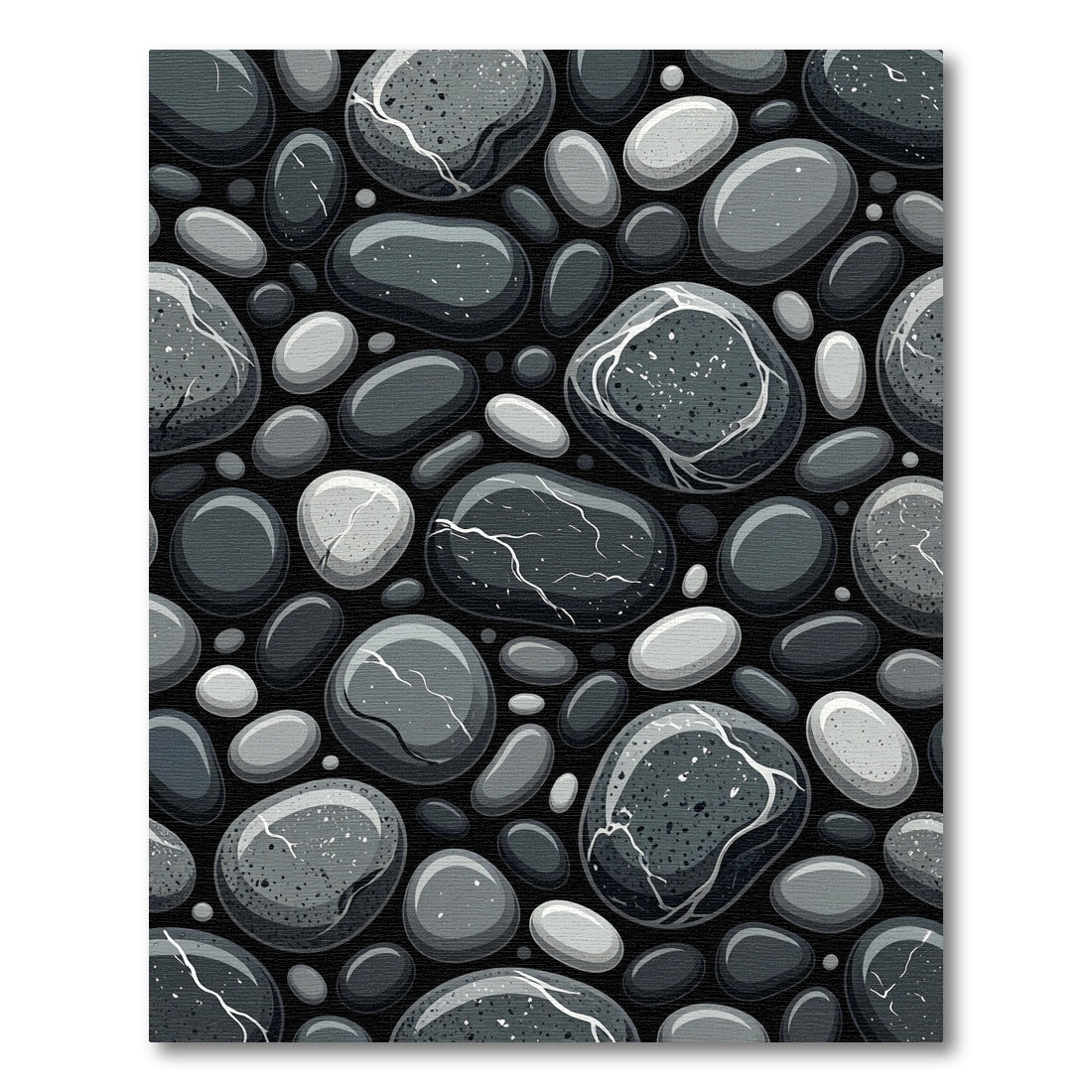 Monochromatic Pebble Texture Arrangement Rug