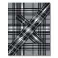 Monochrome Plaid Layered Cross Abstract Rug