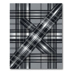 Monochrome Plaid Layered Cross Abstract Rug