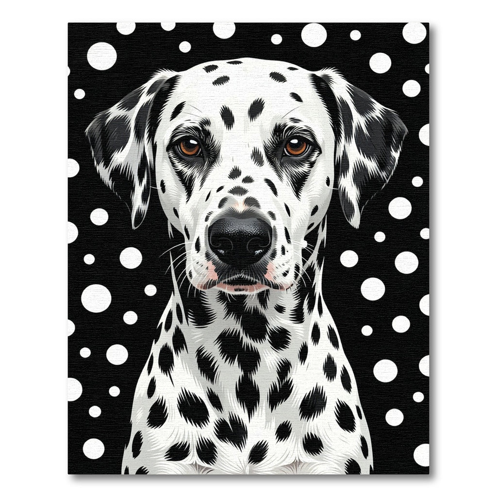 Black White Polka Dot Dalmatian Portrait Rug
