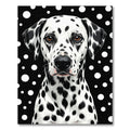 Black White Polka Dot Dalmatian Portrait Rug