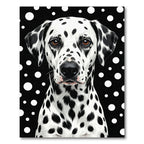 Black White Polka Dot Dalmatian Portrait Rug