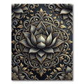 Ethereal Gold and Slate Lotus Medallion Rug