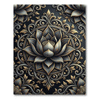 Ethereal Gold and Slate Lotus Medallion Rug