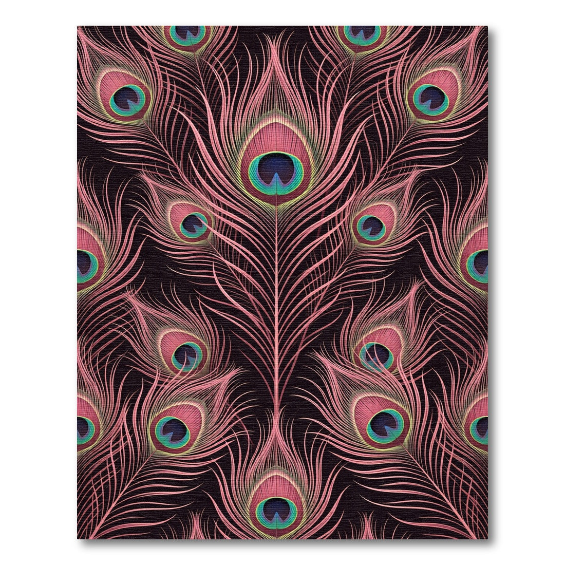Pink Peacock Feather Eye Pattern Rug