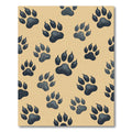 Charcoal Wolf Paw Track Beige Cover Rug