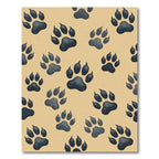 Charcoal Wolf Paw Track Beige Cover Rug