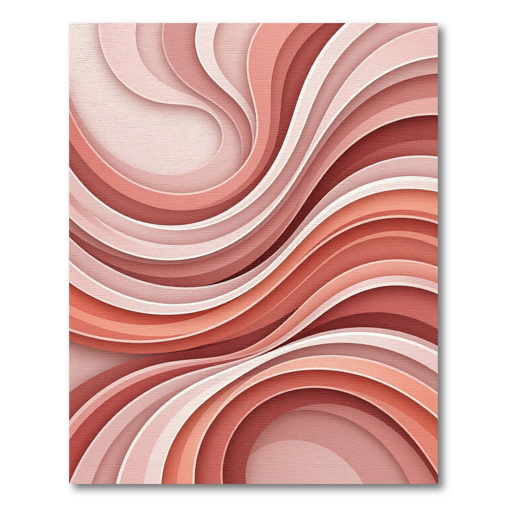 Minimalist Terracotta Abstract Wave Rug