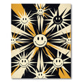 Retro Sunburst Smile Graphic Rug
