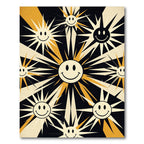 Retro Sunburst Smile Graphic Rug