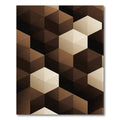 Brown Geometric Hexagon Illusion Rug