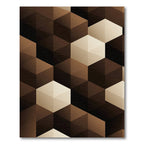 Brown Geometric Hexagon Illusion Rug