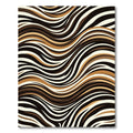 Abstract Chocolate Cream Wavy Zebra Rug