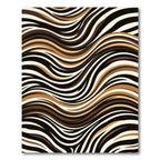 Abstract Chocolate Cream Wavy Zebra Rug