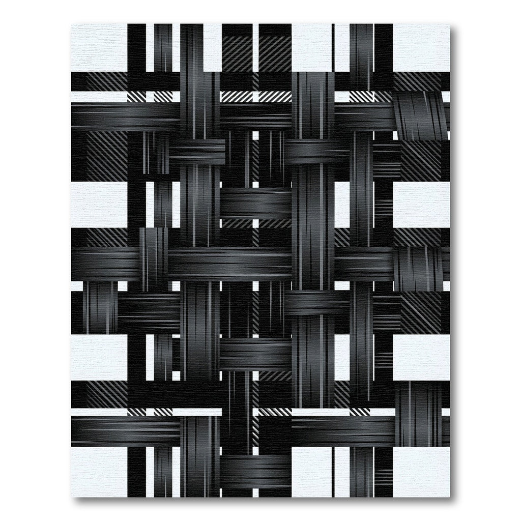 Monochromatic Woven Texture Grid Rug
