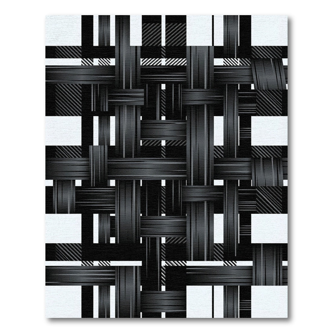 Monochromatic Woven Texture Grid Rug