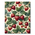 Lush Botanical Strawberry Garden Illustration Rug