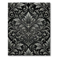 Classic Gray Acanthus Leaf Damask Rug