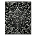 Classic Gray Acanthus Leaf Damask Rug