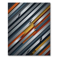 Abstract Diagonal Sliced Orange Gray Rug