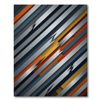 Abstract Diagonal Sliced Orange Gray Rug