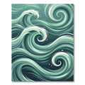 Flowing Teal Ocean Wave Swirl Rug