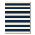 Navy Blue Cream Horizontal Striped Rug