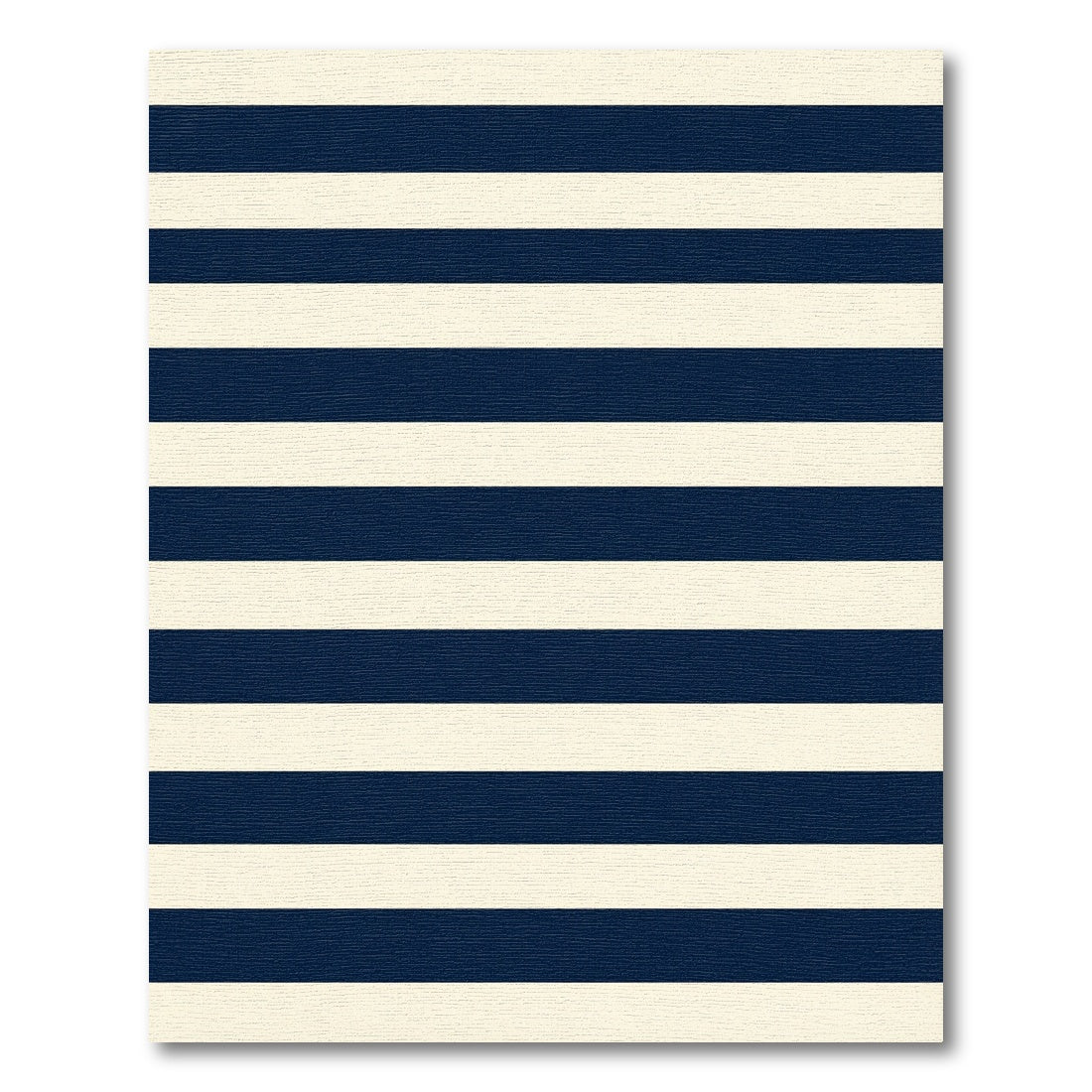 Navy Blue Cream Horizontal Striped Rug