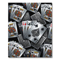 Monochrome Spades and Royalty Playing Cards Rug