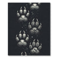 Grayscale Wildlife Paw Prints Rug