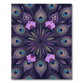 Purple Peacock Feather Orchid Mandala Rug