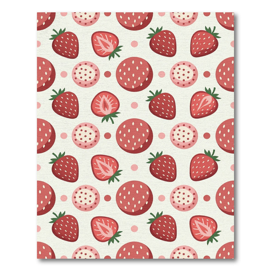 Sweet Red Strawberry Polka Dot Rug