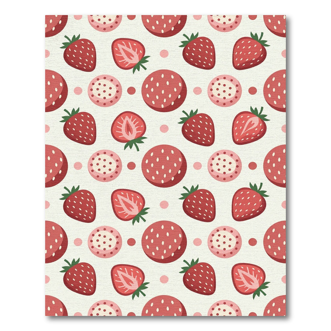 Sweet Red Strawberry Polka Dot Rug