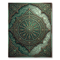 Elegant Emerald Verdant Ornate Medallion Rug