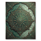 Elegant Emerald Verdant Ornate Medallion Rug