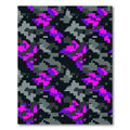 Neon Purple and Charcoal Pixel Camo Rug