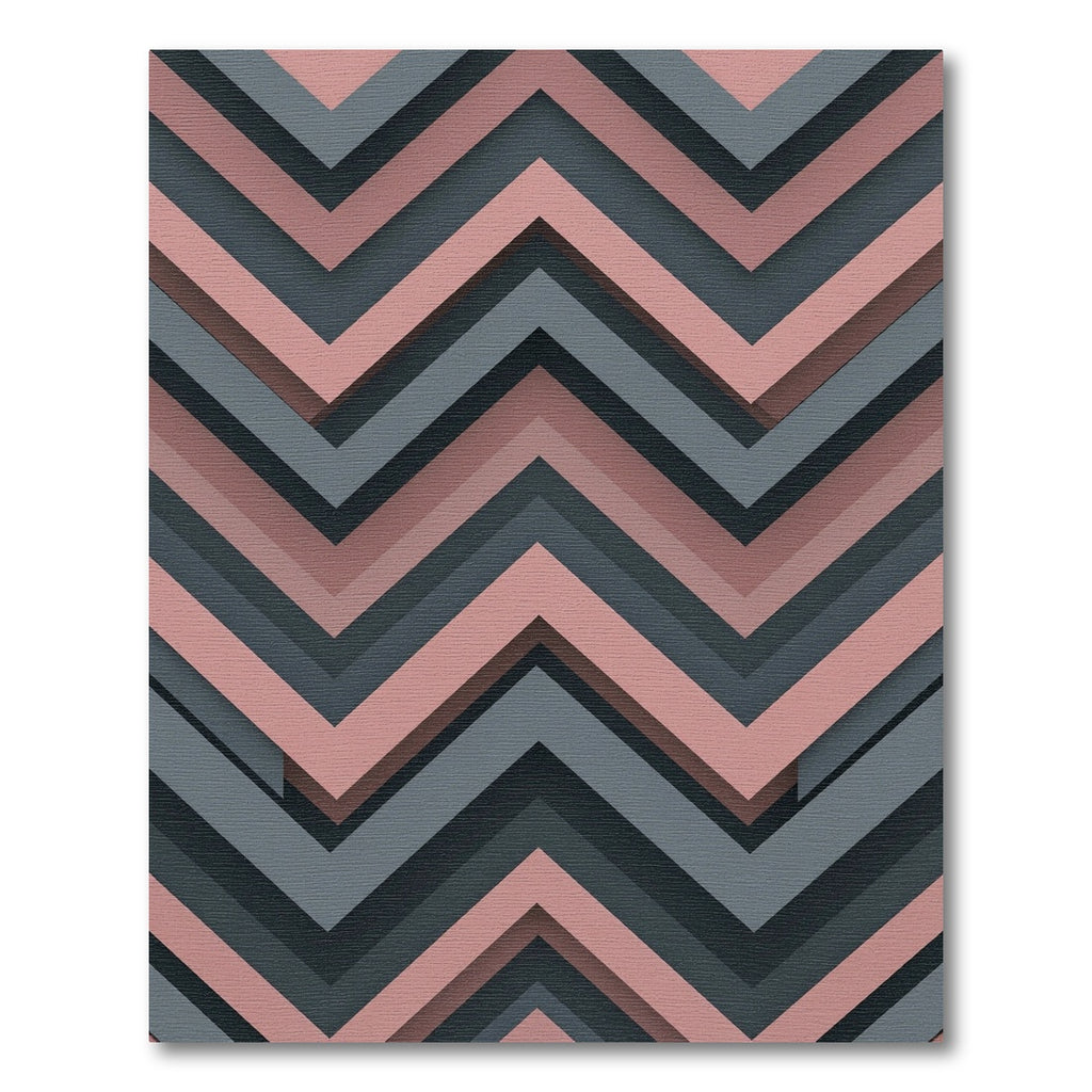 Modern Dusty Rose Slate Chevron Zigzag Rug