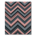 Modern Dusty Rose Slate Chevron Zigzag Rug