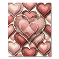 Vintage Distressed Layered Hearts Blush Rug