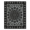 Monochrome Floral Star Medallion Art Rug
