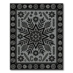 Monochrome Floral Star Medallion Art Rug