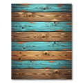 Distressed Aqua Wood Plank Texture Rug
